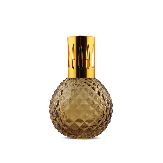 210ml Round Amber Crystal Cut Glass Aromatherapy Lamp