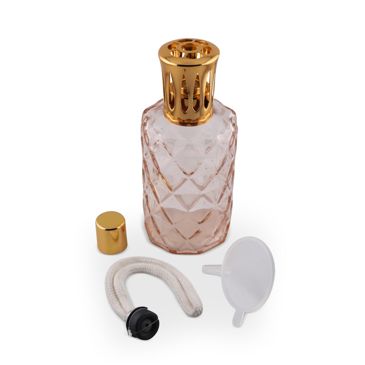 330ml Tall Diamond Rose Gold Glass Aromatherapy Lamp