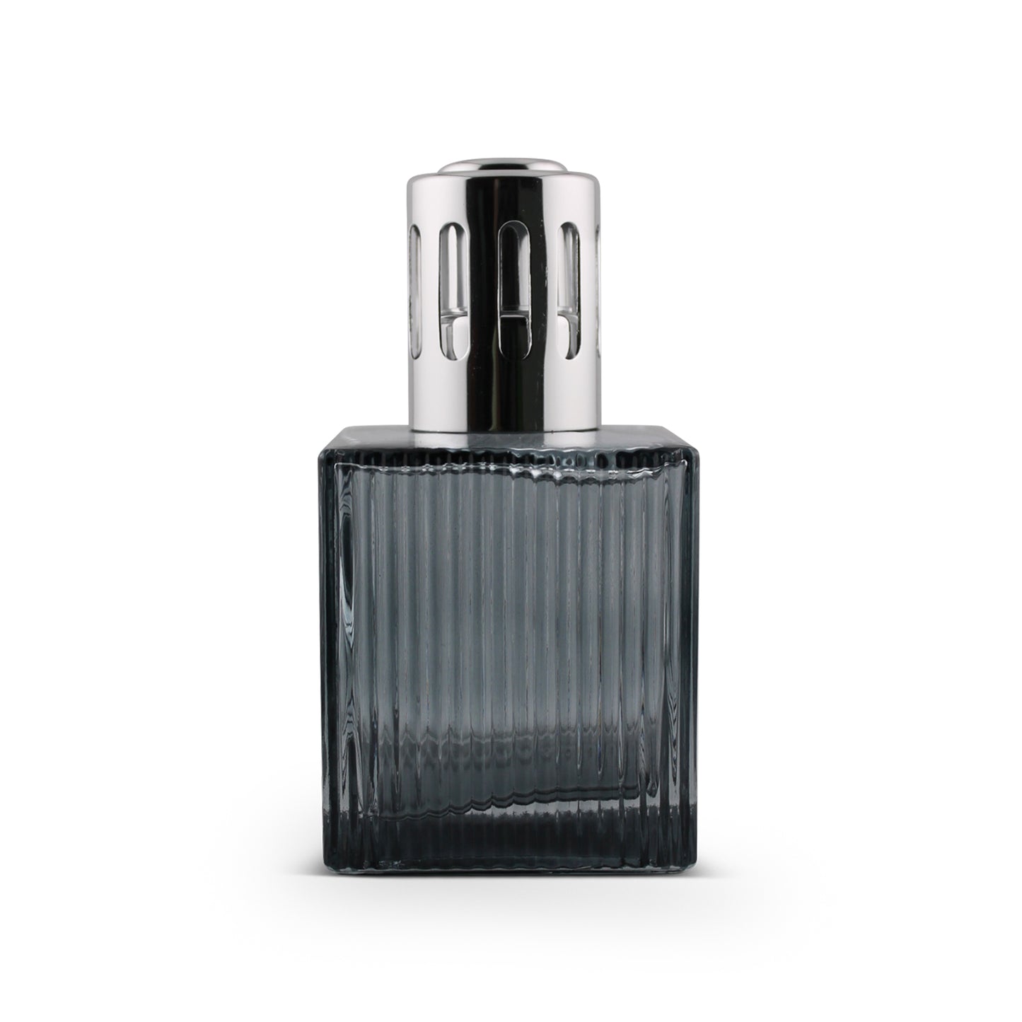 200ml Square Ridged Black Glass Aromatherapy Lamp