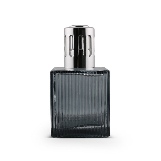 200ml Square Ridged Black Glass Aromatherapy Lamp