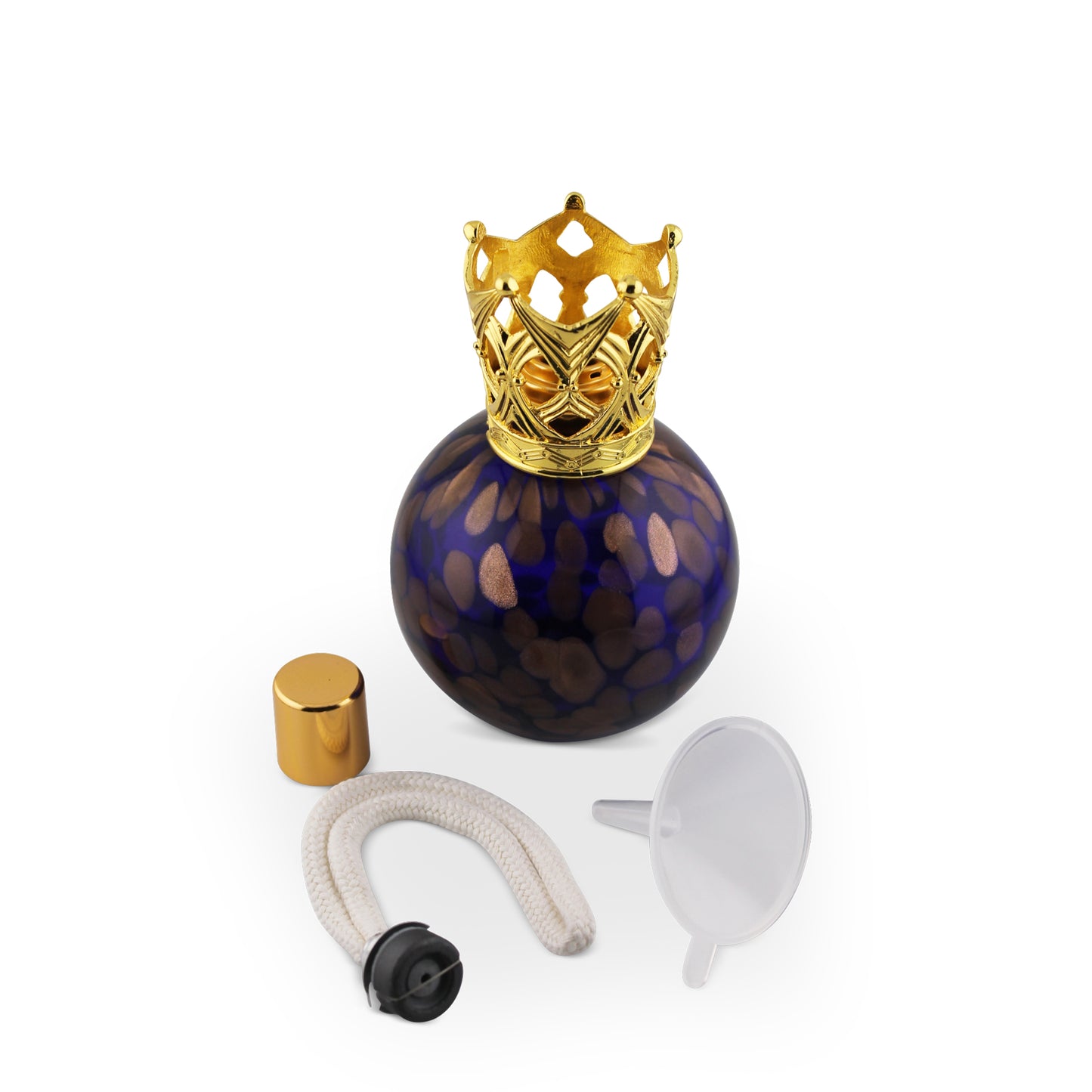 300ml Handmade Royal Blue Glass Catalytic Aromatherapy Lamp