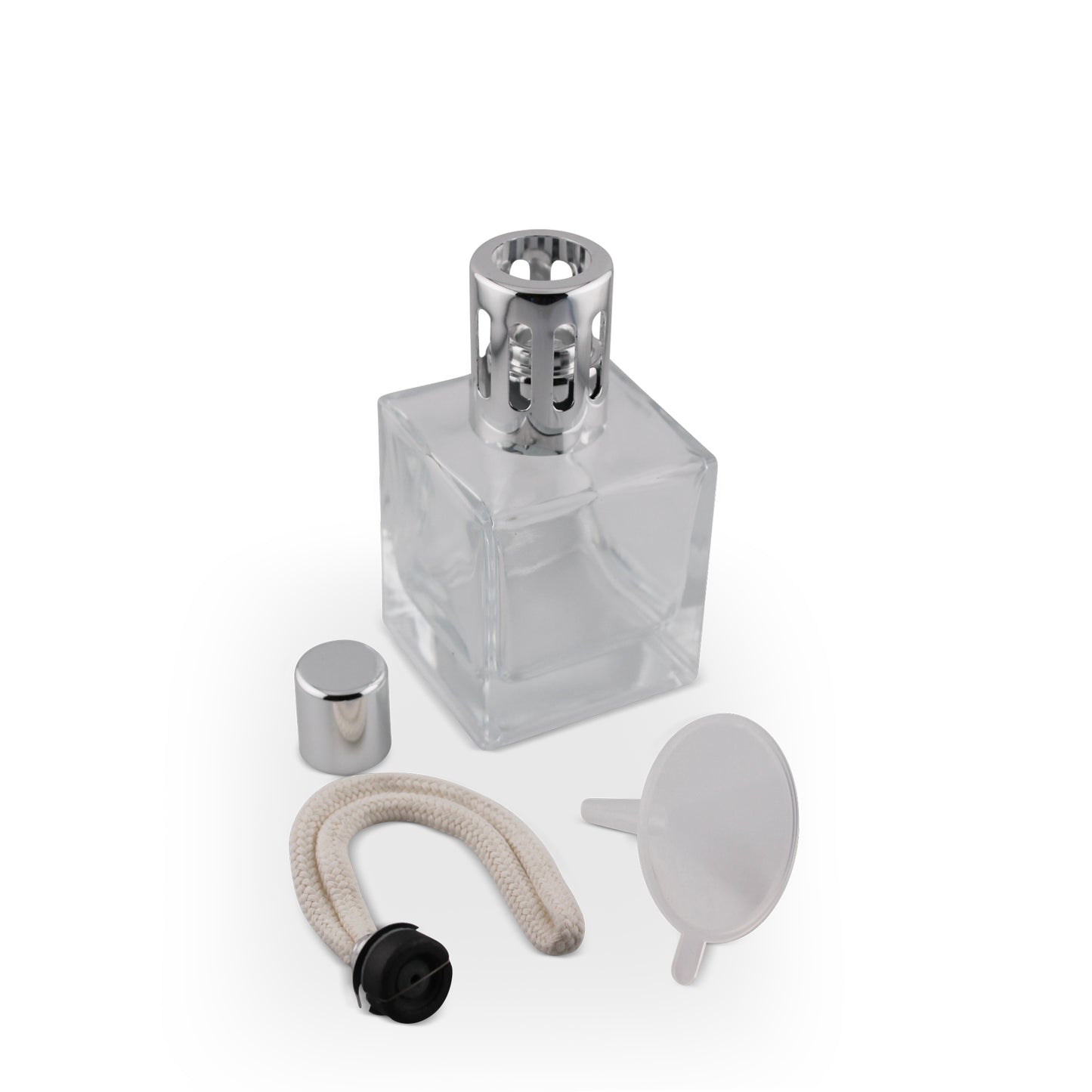 200ml Square Modern Clear Glass Aromatherapy Lamp