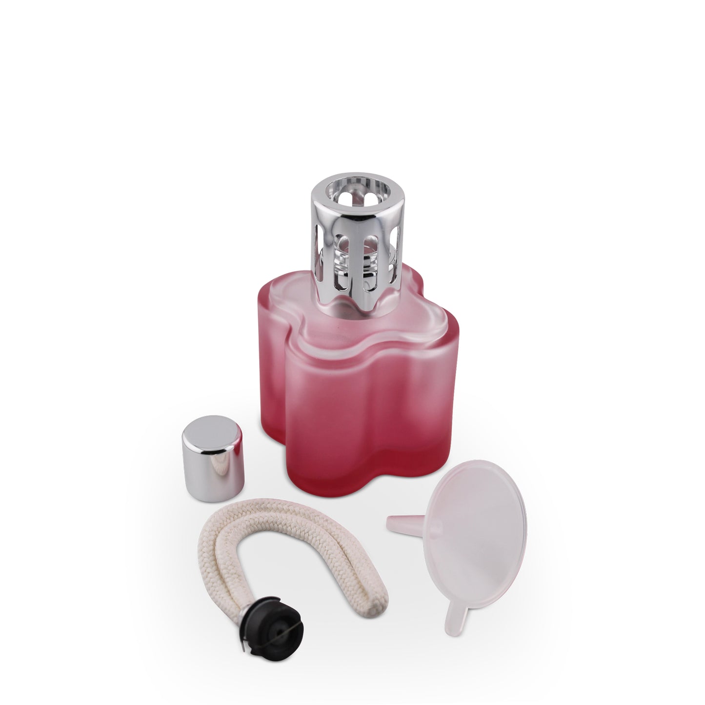 185ml Flower Opaque Pink Glass Aromatherapy Lamp