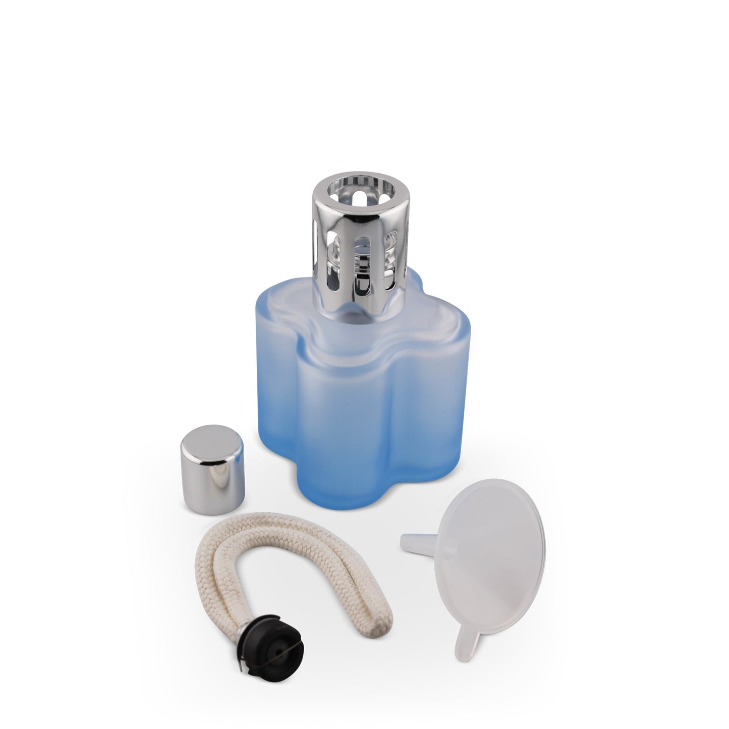 185ml Flower Opaque Blue Glass Aromatherapy Lamp