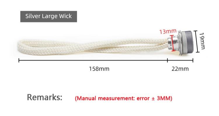 Wick with silver rim